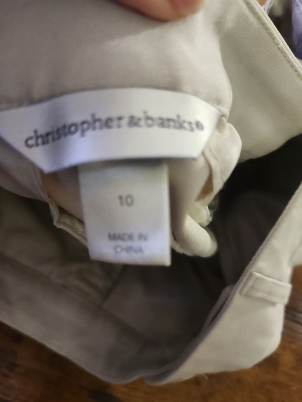Christopher & Banks Cream Straight Leg Pants - Picture 2 of 4
